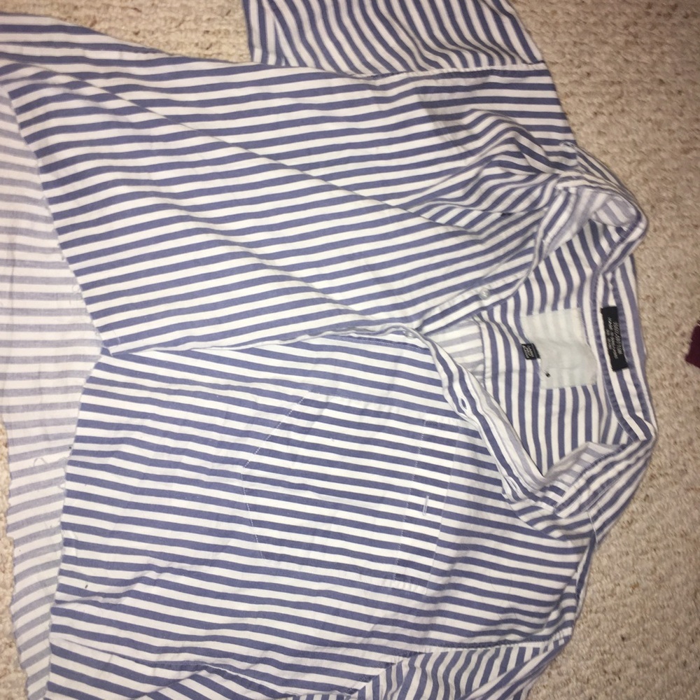 World Island Short Sleeved Striped button up